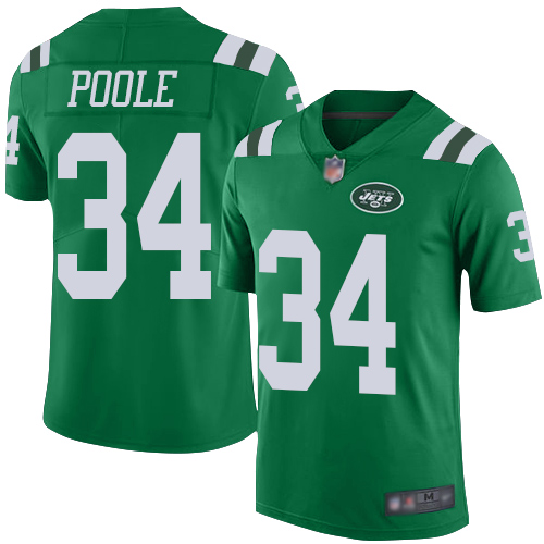 New York Jets Limited Green Youth Brian Poole Jersey NFL Football #34 Rush Vapor Untouchable->youth nfl jersey->Youth Jersey